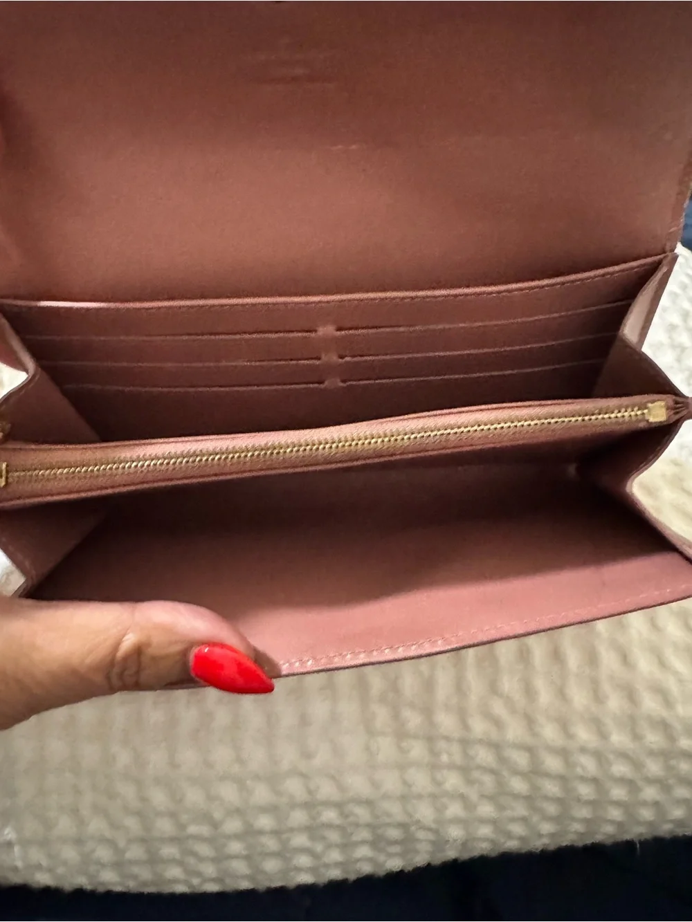 Louis Vuitton Rose Velours Monogram Vernis Ikat Limited Edition Sarah Wallet